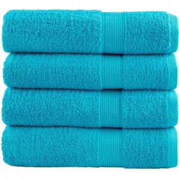 Toallas Premium SOLUND 4 piezas Turquesa 50x100cm 600g/m²
