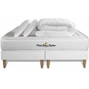 Conjunto de somier y colchón 180x200 Nottingham con Memoria de Forma - 20 cm - Firme - Somier Blanco + 2 Almohadas + Edredón
