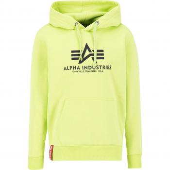 Alpha Industries Basic Hooded Sweatshirt in Hornet Green, Regular Fit for Men