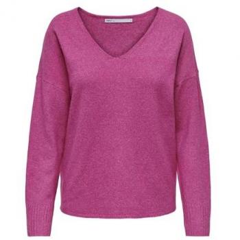 Only Rica Life Women's V-Neck Sweater in Pink