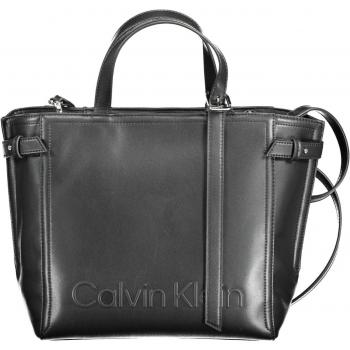 Elegant Black Two-Handle Adjustable Strap Recycled Polyester Handbag