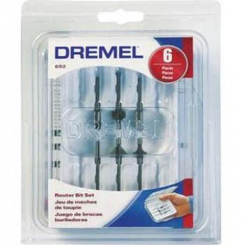 Dremel 6-Piece Router Bit Set for Soft Materials and Wood