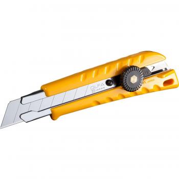 Cutter Profesional Olfa L-1 con Bloqueo de Trinquete, Empuñadura de Plástico y Canal de Acero Inoxidable 18mm
