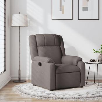 Sillón reclinable de tela gris taupe Vidaxl