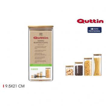 Tarro de borosilicato con tapa de bambú de 9.5x21cm - Quttin