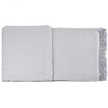 Colcha Multiuso Diseño de Espiga, Apta para Lavadora, Ligeras de Algodón y Poliéster (Gris, 230 x 260 cm)