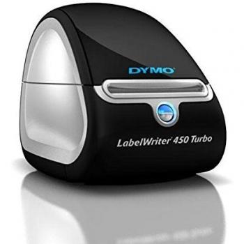 Impresora de Etiquetas Térmica Directa Dymo LabelWriter 450 Turbo con 2 Rollos Incluidos, Compatible con Mac OS 10.4+ y USB 2.0