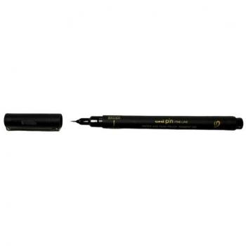 Rotulador calibrado brush extra fino Uni-ball uni pin 500 - punta poliacetal - tinta pigmentada resistente al agua y luz - color negro (12 uds)
