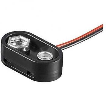 Clip de batería 9V T-Forma con cable de conexión, plástico resistente al agua