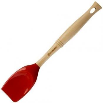 LE CREUSET Espátula Cuchara con Cabezal de Silicona extraíble, Madera, Cereza, Largo: 32 cm