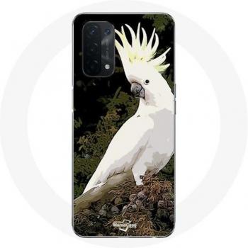 Funda para Oppo A74 5G con diseño de Cacatúes Blancos en el Árbol