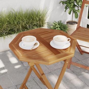 Mesa octogonal de madera maciza de teca 50x50x2,5 cm Marrón