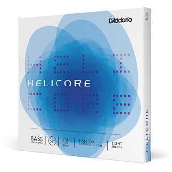 D'Addario Helicore Orchestral Light Tension Double Bass String Set, 3/4 Scale