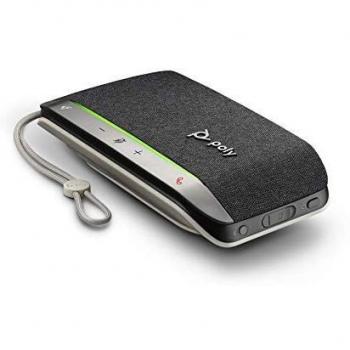 Poly Sync 20 USB-A Smart Speakerphone - Bluetooth, Plantronics Hub App Compatible, IP64 Dust and Water Resistant, Black/Silver - 216868-01