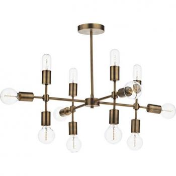 Lámpara colgante Code oro envejecido 12 luces, tipo: lámpara colgante, características: color oro envejecido, 12 bombillas E27