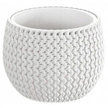 Maceta Redonda Splofy Bowl con Depósito de Plástico Color Blanco 18x18x13 cm