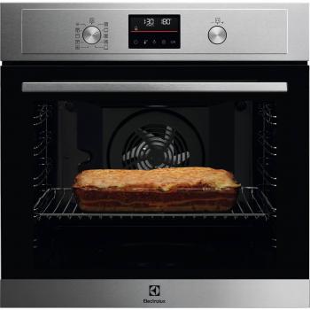 Electrolux EBF4P46X - Horno eléctrico multifunción de 72 litros con precalentamiento rápido, temporizador digital, función de chal tournant y acabado en acero inoxidable