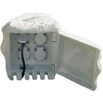 4-Outlet Stone-Shaped Garden Energy Distributor IP44 230 418