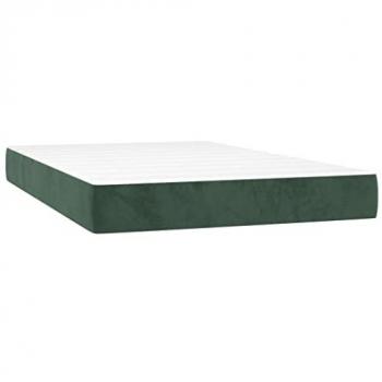 Colchón de muelles ensacados terciopelo verde oscuro 120x220x20 cm