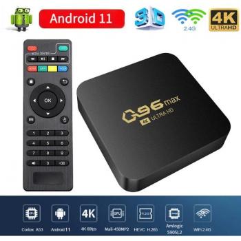 Q96 Max Android TV Box 11/14 with Amlogic S905/Allwinner H313, 4GB RAM, 64-bit Quad Core, 4K UHD Smart Media Player