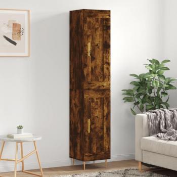 Aparador de madera contrachapada roble ahumado 34,5x34x180 cm vidaXL