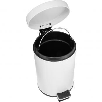 Wenko Cubo con Pedal 3 LTS, Metal, Blanco, 15x15x27 cm