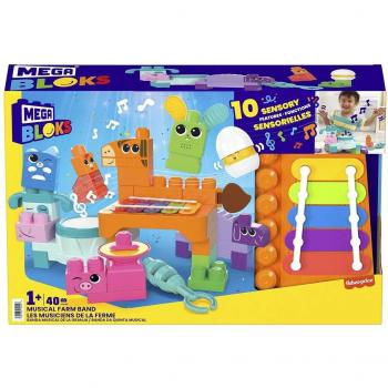 Mega Bloks First Builders Banda Musical de la Granja con 45 Bloques Sensoriales de Construcción para Bebés +1 Año (Mattel HPB46)