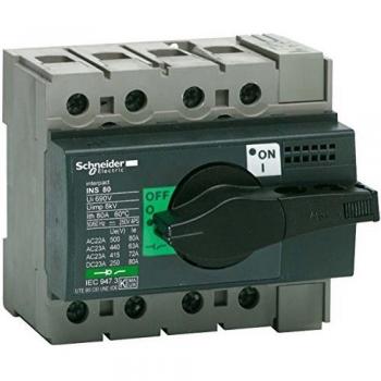 Interruptor Seccionador Schneider Electric INS40 3P, 40A, Potencia 220kW, IP40
