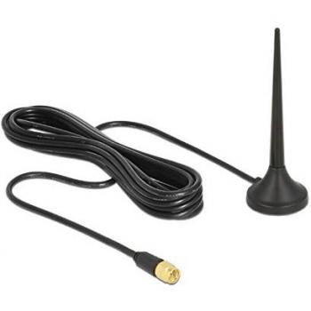 Antena Delock LTE/GSM/UMTS 3 dBi Omnidireccional con Base Magnética y Cable de 2 m para Exterior