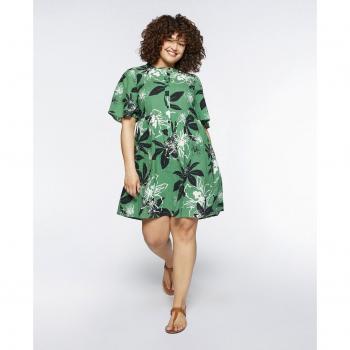 Vestido corto estampado de flores en tonos primaverales