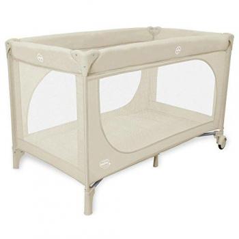 ASALVO Cuna de viaje 120x60 Essential para bebes y niños de 0 a 15kg / 2 en 1: Cuna y Parque. Plegado en 30 segundos y transporte fácil. Con Bolsa de transporte y ruedas. Beigee