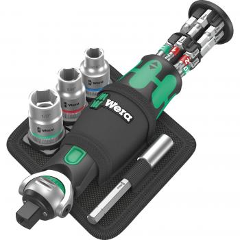 Wera 05004283001 llave de carraca 18 piezas, color negro y verde, destornillador de carraca con accionador hexagonal de 1/4 y puntas Hexágono Allen