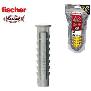 fischer - Tacos pared para hormigón SX 6x30 para fijar lámparas, cuadros, Pack 200 tacos + 40 GRATIS