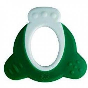 Bebeconfort Mordedor ergonómico para los primeros incisivos del bebé, masaje de encías del recién nacido, para bebés de 4 a 12 meses, verde y blanco