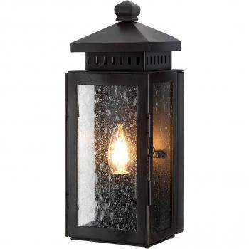 Aplique de pared Matlock, farol exterior ligero de hierro forjado en bronce viejo, IP43, E14