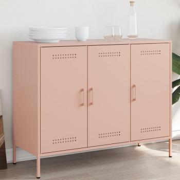Aparador de acero laminado en frío rosa 100,5x39x79 cm