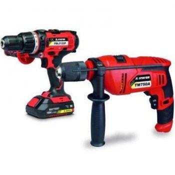 TALADRO ATORNILLADOR18V PBL 2122PK+PERCUTOR 750W. TM750AK