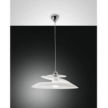 Lámpara Colgante Aragon de Cristal Blanco y Metal Cromado, E27, 60W, Diseño Moderno, IP20, Diámetro 53 cm