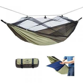 AMAZONAS Ultra-Light Hammock Mosquito Traveller Thermo XXL 780 g 305 x 160 cm up to 200 kg in Green