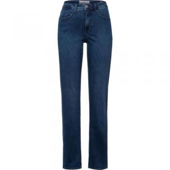 Brax Women's Straight Fit 5-Pocket Jeans 'Carola' in Blue, Size 40
