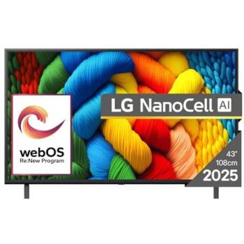 Televisor LG NanoCell 43 4K UHD Smart TV WiFi Negro 43NANO80A3B