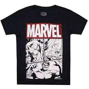 Marvel Character Grid Camiseta, Negro