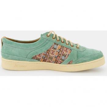 Zapatilla Morrison Maya Serraje Verde Baja con Estampado Étnico y Cordones de Yute Talla 40