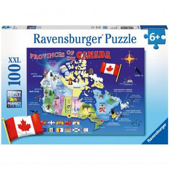 Puzzle Ravensburger - Mapa de Canadá, 100 Piezas