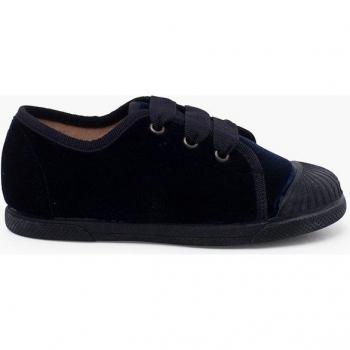 Zapatillas de lona de niños de terciopelo con cordón de faya