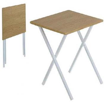 Mesa cuadrado plegable nórdica 48x48x65 cm Estructura de Acero Resistente Mesas Auxiliares para casa - DAMDAM GO