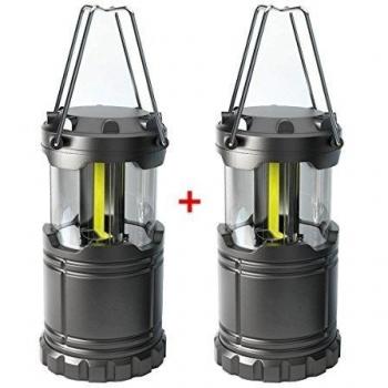 300 LUMENS Juego de linterna de camping portátil plegable COB - Lámpara resistente plegable - Super brillante - Peso ligero - Resistente al agua - Más ahorro de energía - Gran luz para camping, coche, cobertizo, garaje, emergencias y cortes de energí