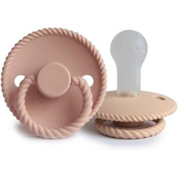 Frigg Block Silicone Pacifier Croissant Blush 0-6M 2uds