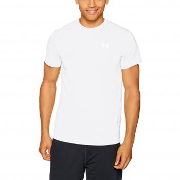 Under Armour Manga Corta Threadborne Streaker Camisa, Hombre, White/Reflective