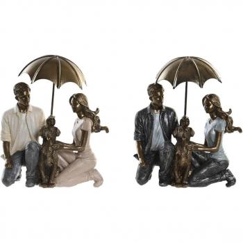 Figura Decorativa DKD Home Decor Multicolor Pareja 15,5 x 8,5 x 14,5 cm y 15,5 x 8,5 x 19 cm (2 Unidades)